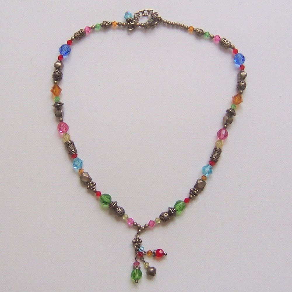 TALBOTS Colorful Bead Holiday Sparkle Necklace